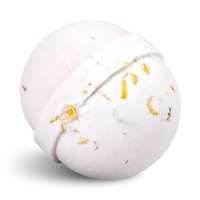 White Bathbomb with Calendula flower petals