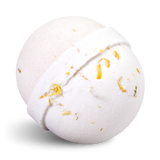 White Bathbomb with Calendula flower petals